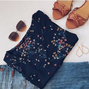Zara Basic Floral Print Blouse